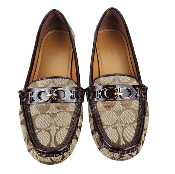 COACH Fortunata Driver in Signature Jacquard Slip-on Loafers Size 8.5B - Picture 1 of 12